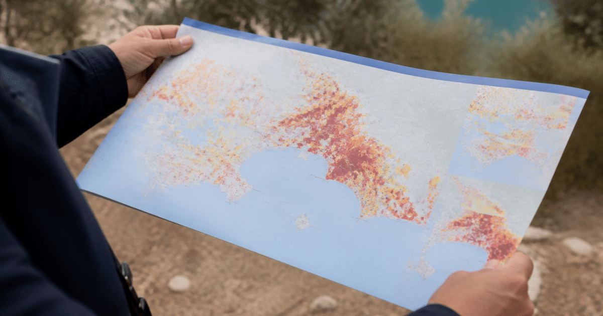 Carte de Toulon affichant la densite de population urbaine