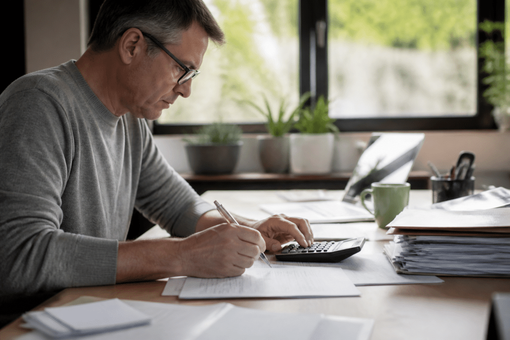 Formulaire fiscal avec calculs intérêts hypothécaires et charges immobilières
