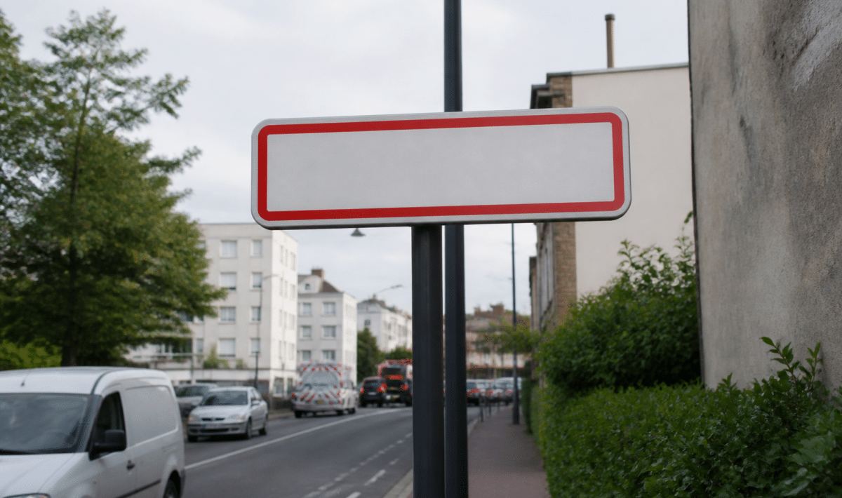Panneau routier indiquant la population totale de Noisy-le-Sec