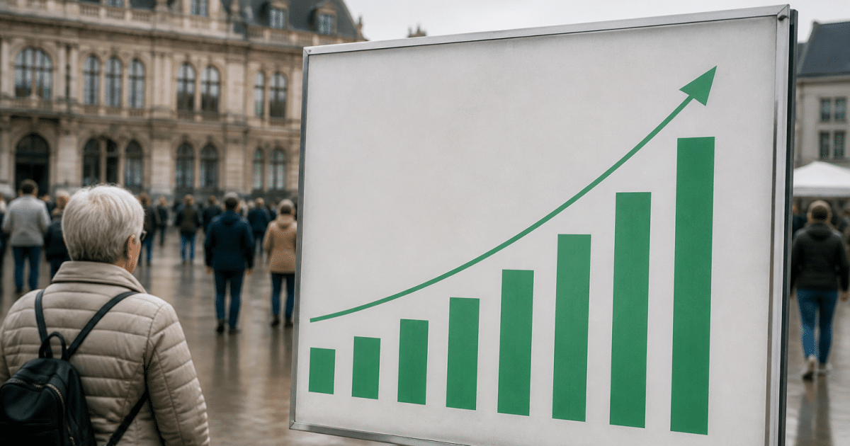 Graphique montrant population Tourcoing avec chiffres croissants verticalement